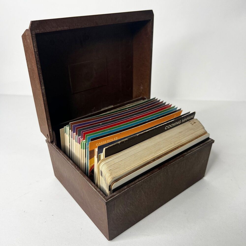 Sunbeam Menu-Matic Recipe Cards in Box Vintage Brown